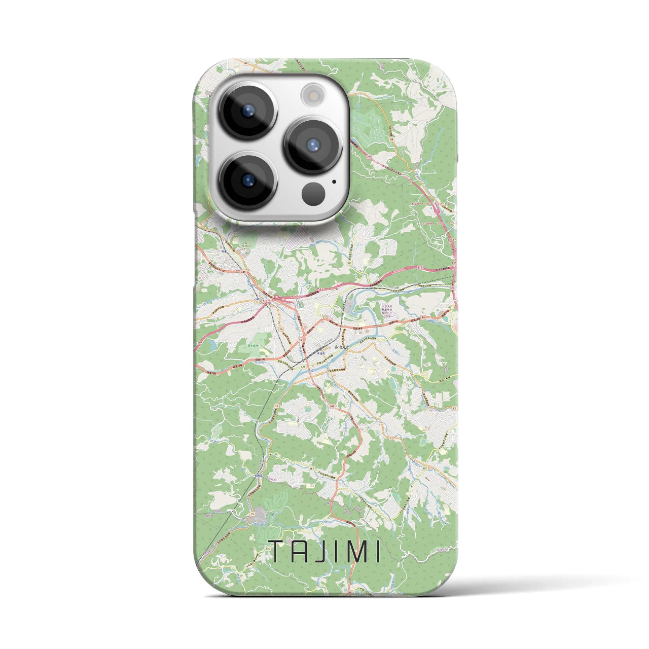 【多治見】地図柄iPhoneケース（バックカバータイプ・ナチュラル）iPhone 14 Pro 用