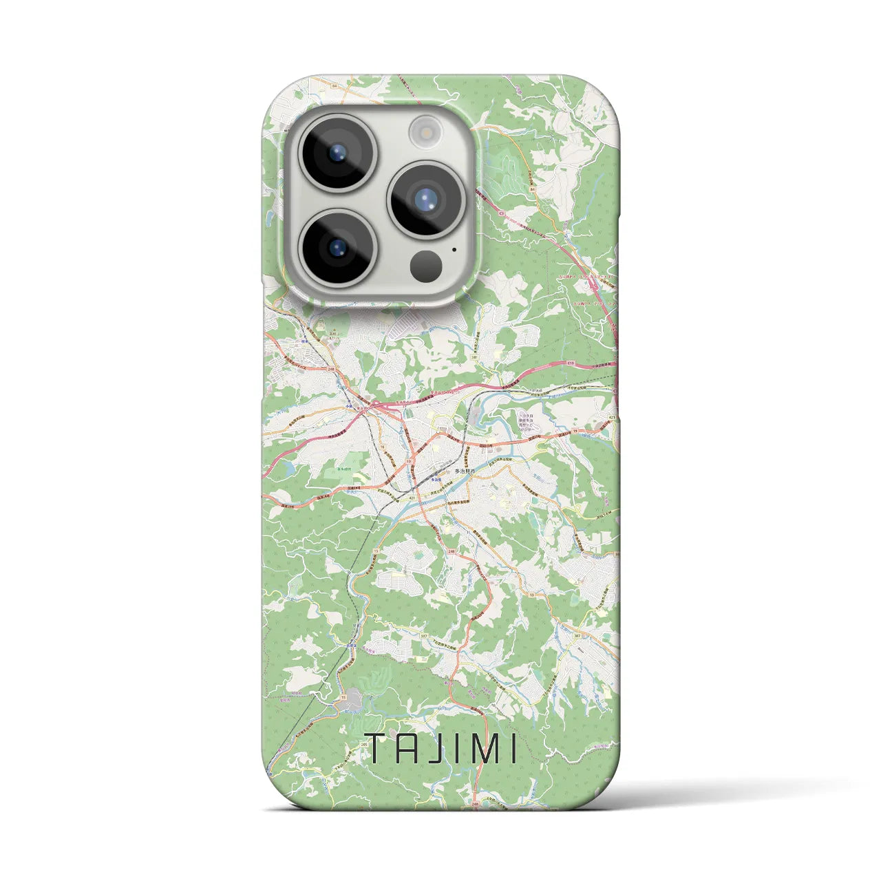 【多治見】地図柄iPhoneケース（バックカバータイプ・ナチュラル）iPhone 15 Pro 用