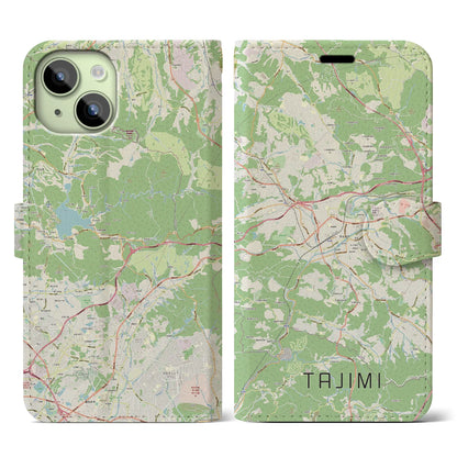 【多治見（岐阜県）】地図柄iPhoneケース（手帳タイプ）ナチュラル・iPhone 15 用