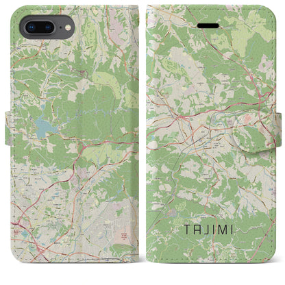 【多治見（岐阜県）】地図柄iPhoneケース（手帳タイプ）ナチュラル・iPhone 8Plus /7Plus / 6sPlus / 6Plus 用