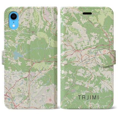 【多治見（岐阜県）】地図柄iPhoneケース（手帳タイプ）ナチュラル・iPhone XR 用