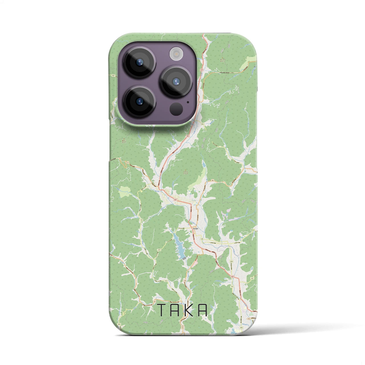 【多可】地図柄iPhoneケース（バックカバータイプ・ナチュラル）iPhone 14 Pro 用
