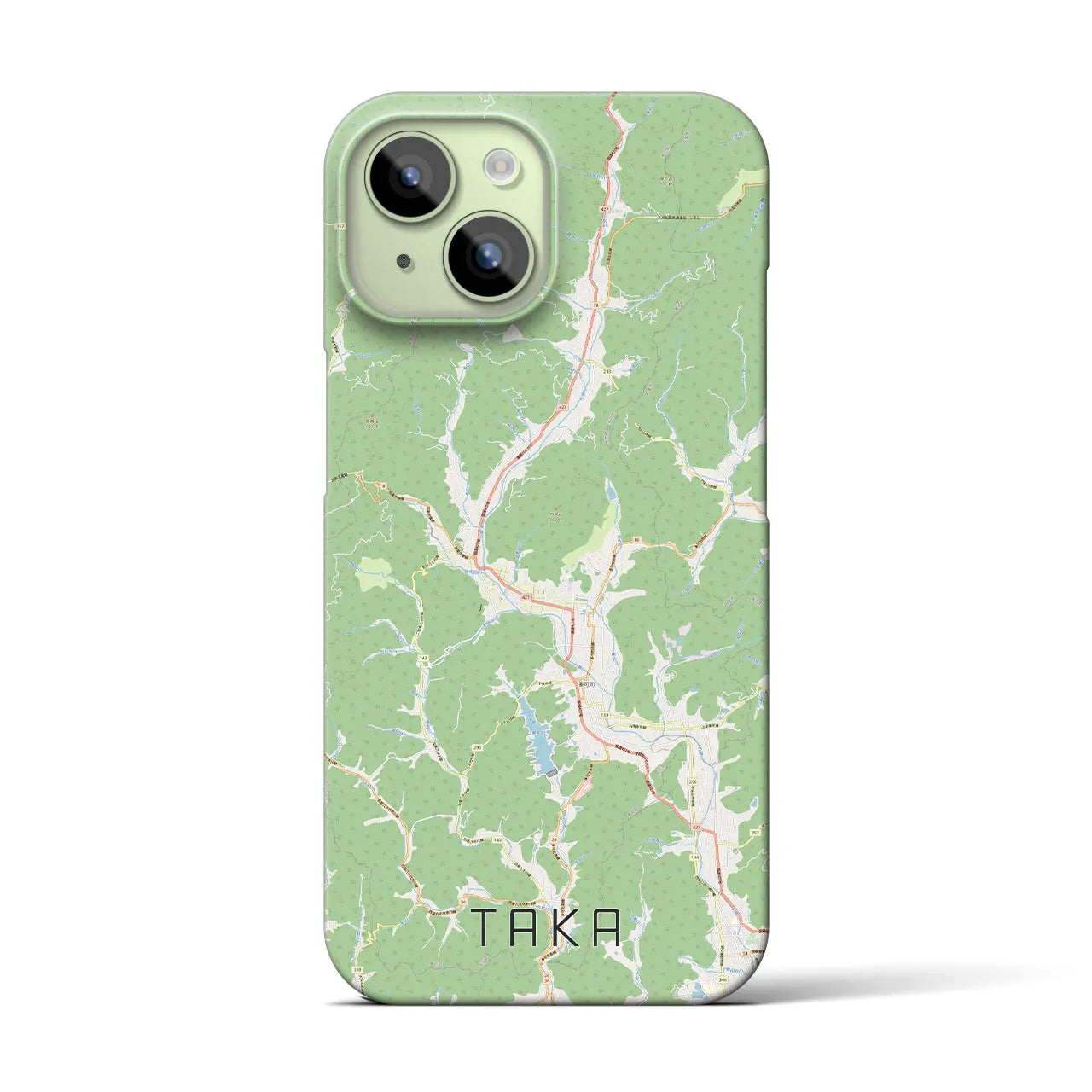 【多可】地図柄iPhoneケース（バックカバータイプ・ナチュラル）iPhone 15 用