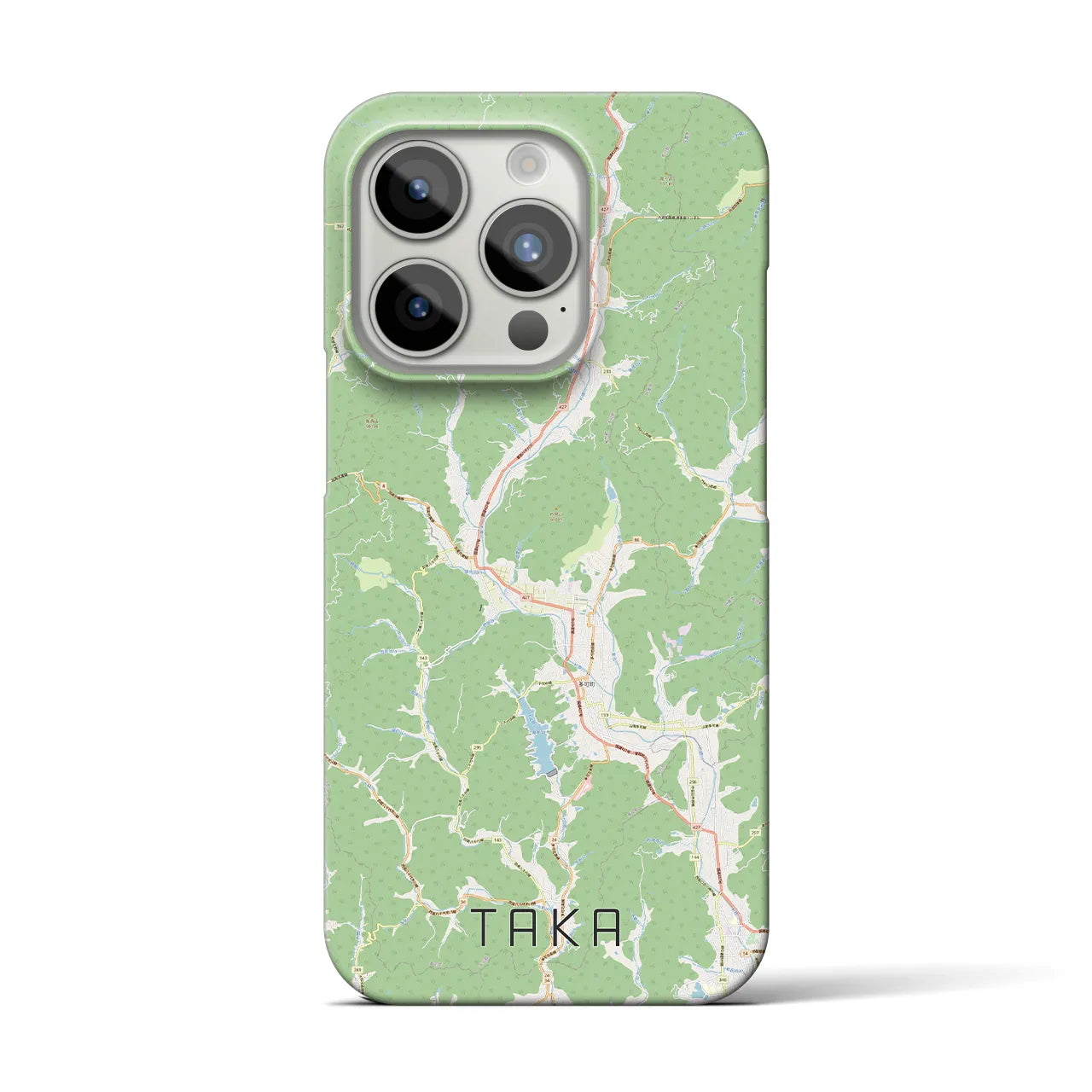 【多可】地図柄iPhoneケース（バックカバータイプ・ナチュラル）iPhone 15 Pro 用