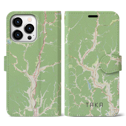 【多可（兵庫県）】地図柄iPhoneケース（手帳タイプ）ナチュラル・iPhone 13 Pro 用