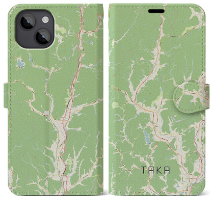 【多可（兵庫県）】地図柄iPhoneケース（手帳タイプ）ナチュラル・iPhone 14 Plus 用