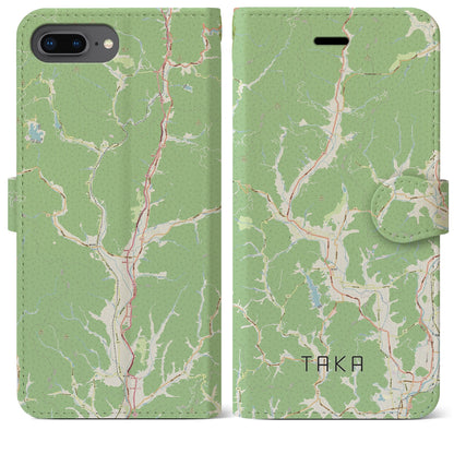 【多可（兵庫県）】地図柄iPhoneケース（手帳タイプ）ナチュラル・iPhone 8Plus /7Plus / 6sPlus / 6Plus 用