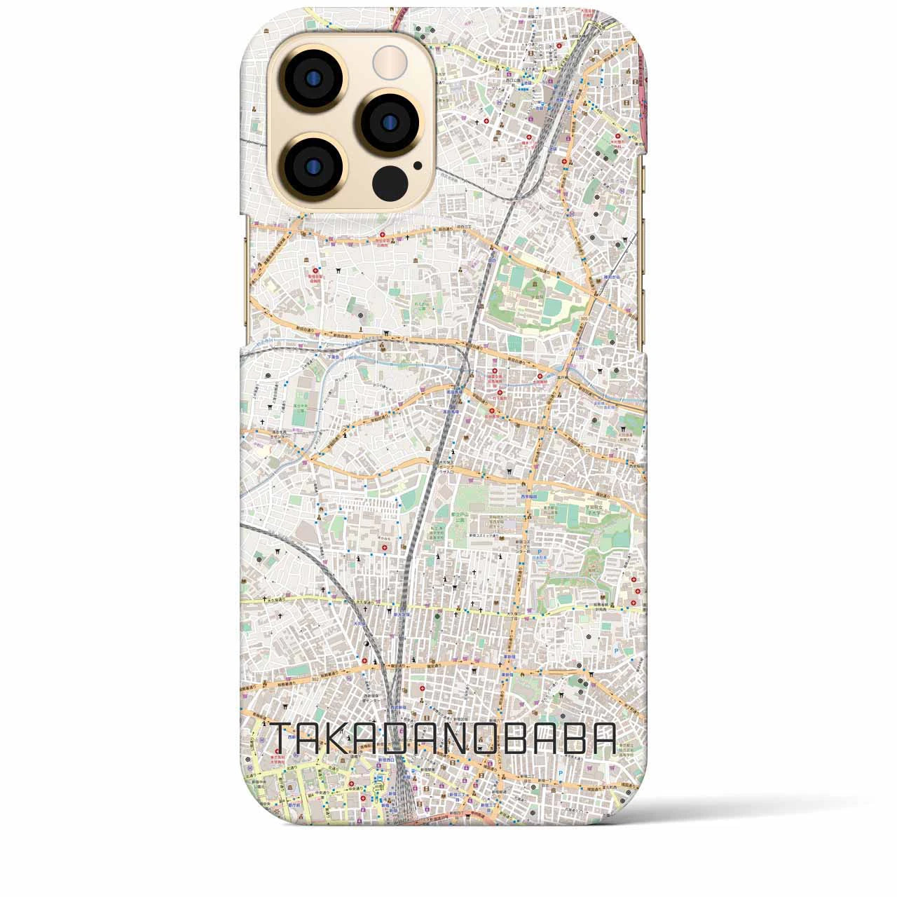 【高田馬場】地図柄iPhoneケース（バックカバータイプ・ナチュラル）iPhone 12 Pro Max 用