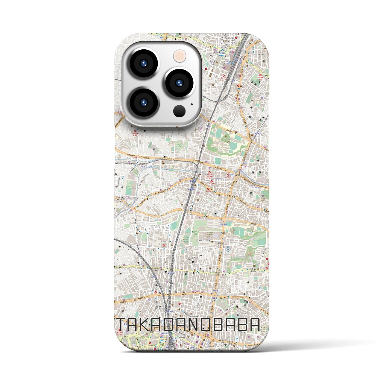 【高田馬場】地図柄iPhoneケース（バックカバータイプ・ナチュラル）iPhone 13 Pro 用