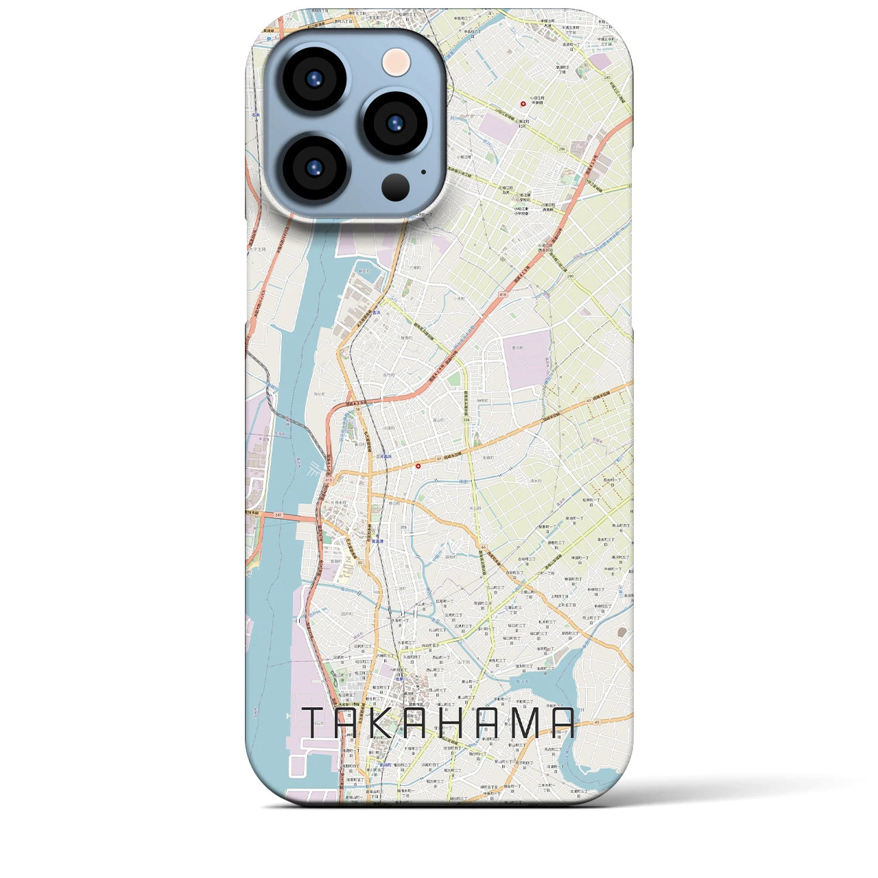 【高浜】地図柄iPhoneケース（バックカバータイプ・ナチュラル）iPhone 13 Pro Max 用