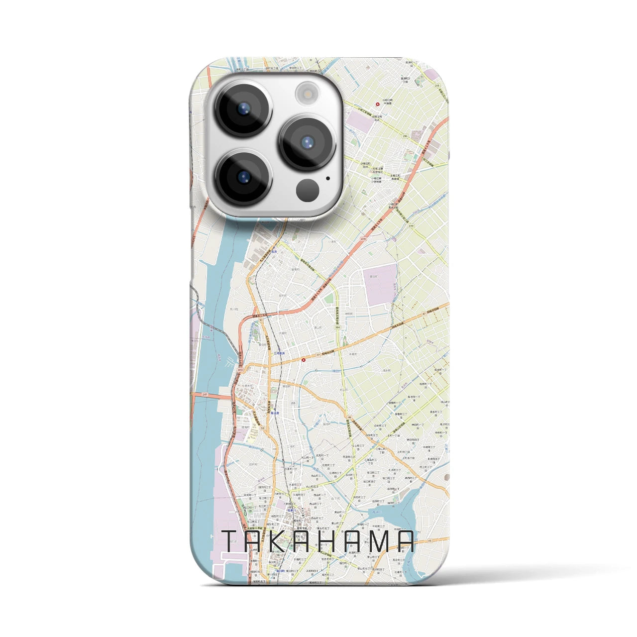 【高浜】地図柄iPhoneケース（バックカバータイプ・ナチュラル）iPhone 14 Pro 用