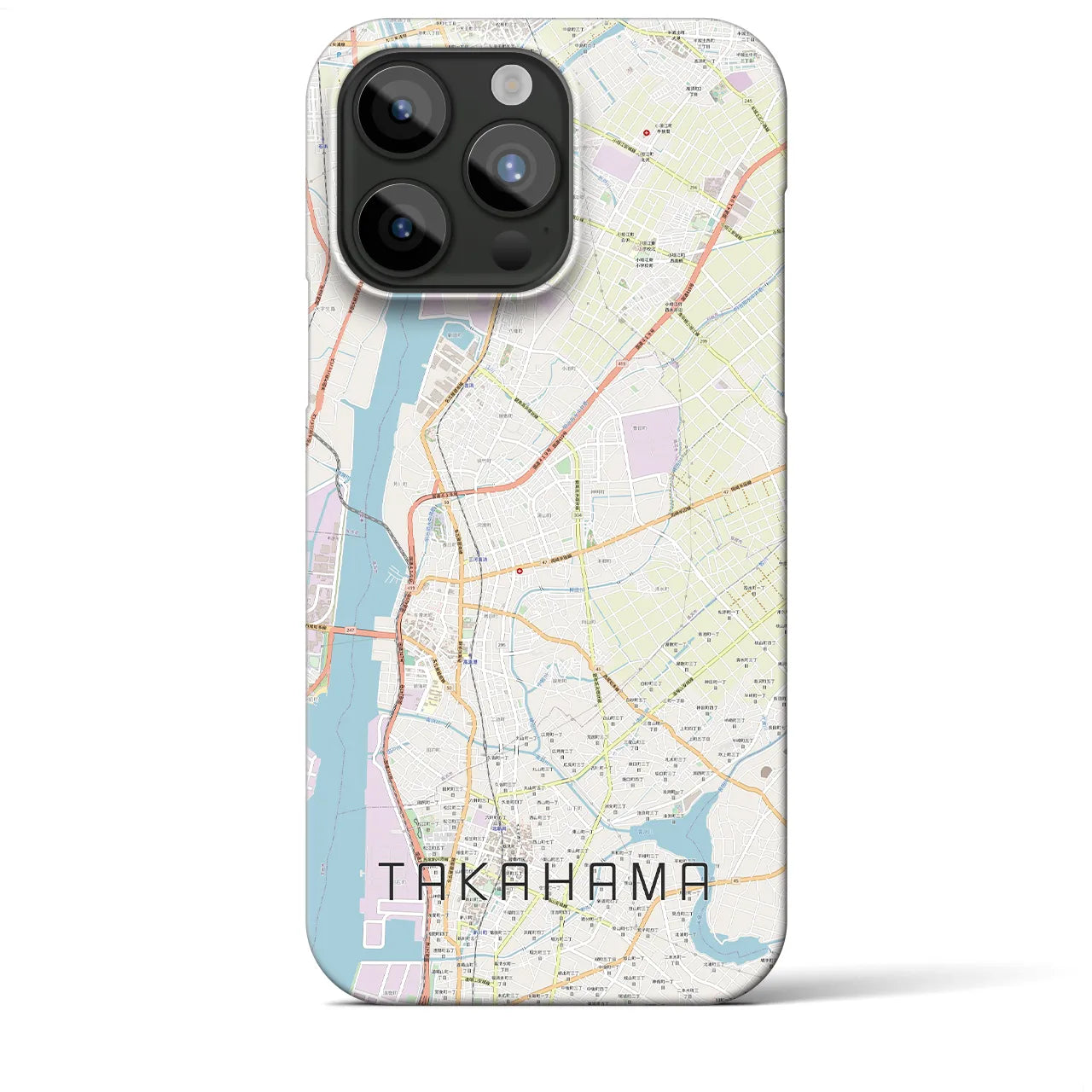 【高浜】地図柄iPhoneケース（バックカバータイプ・ナチュラル）iPhone 15 Pro Max 用