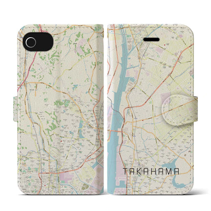 【高浜（愛知県）】地図柄iPhoneケース（手帳タイプ）ナチュラル・iPhone SE（第3 / 第2世代） / 8 / 7 / 6s / 6 用