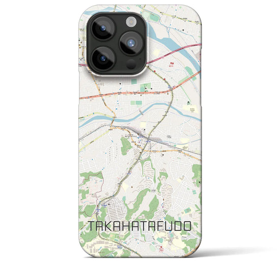 【高幡不動】地図柄iPhoneケース（バックカバータイプ・ナチュラル）iPhone 15 Pro Max 用