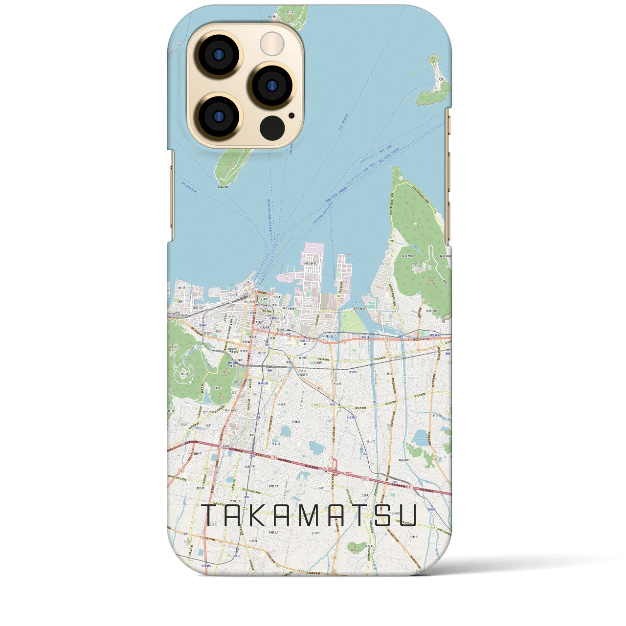【高松】地図柄iPhoneケース（バックカバータイプ・ナチュラル）iPhone 12 Pro Max 用