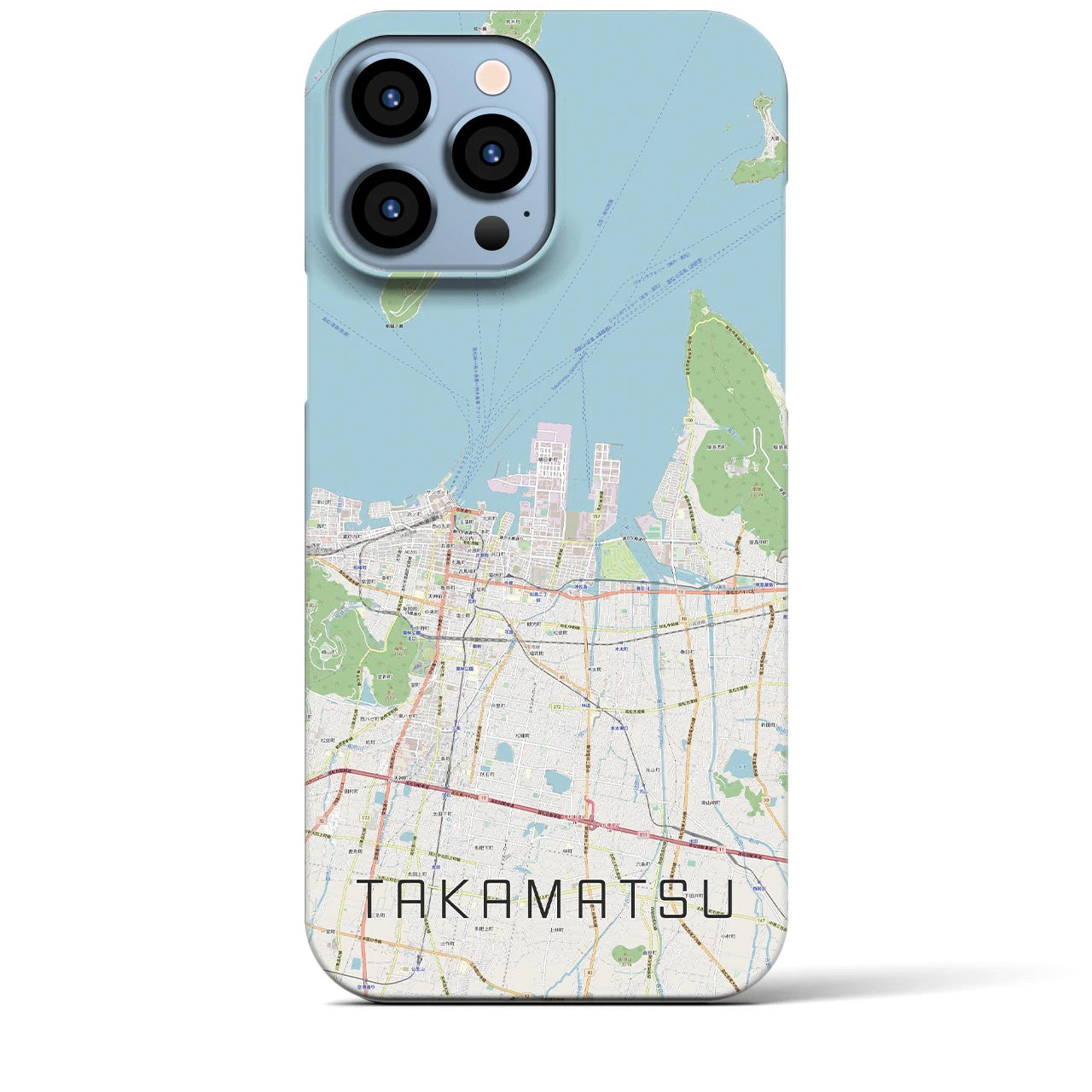 【高松】地図柄iPhoneケース（バックカバータイプ・ナチュラル）iPhone 13 Pro Max 用