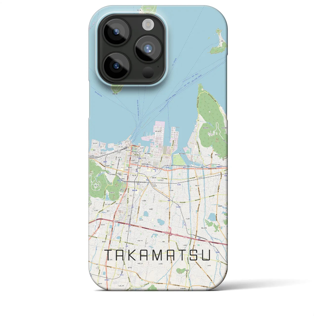 【高松】地図柄iPhoneケース（バックカバータイプ・ナチュラル）iPhone 15 Pro Max 用