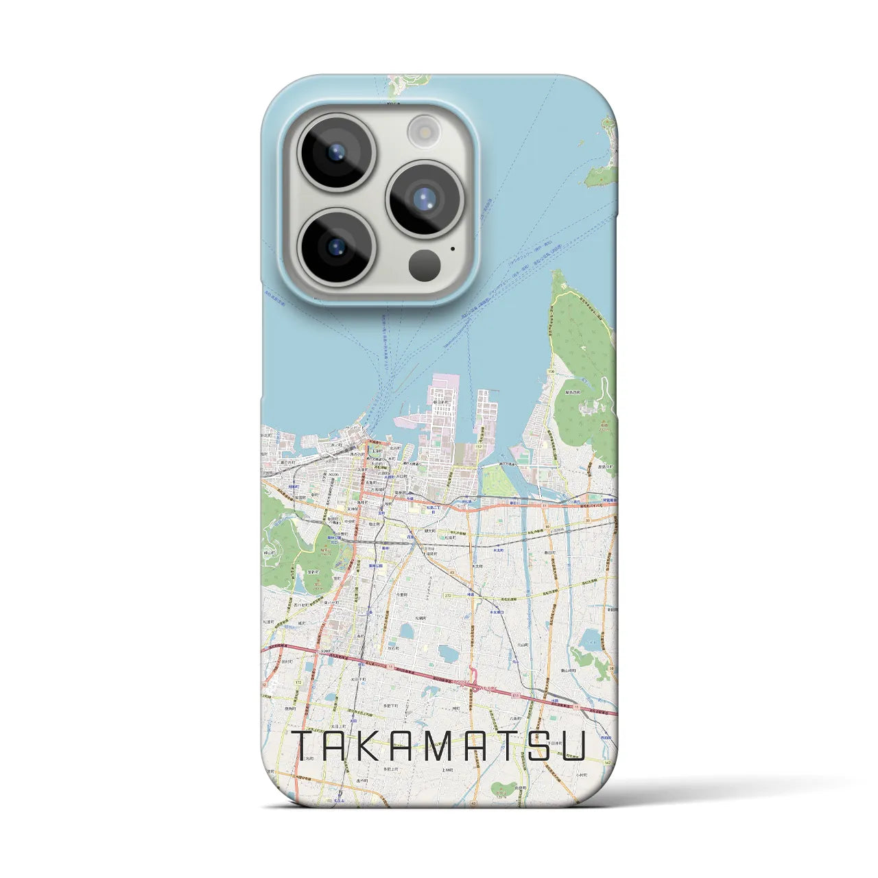 【高松】地図柄iPhoneケース（バックカバータイプ・ナチュラル）iPhone 15 Pro 用