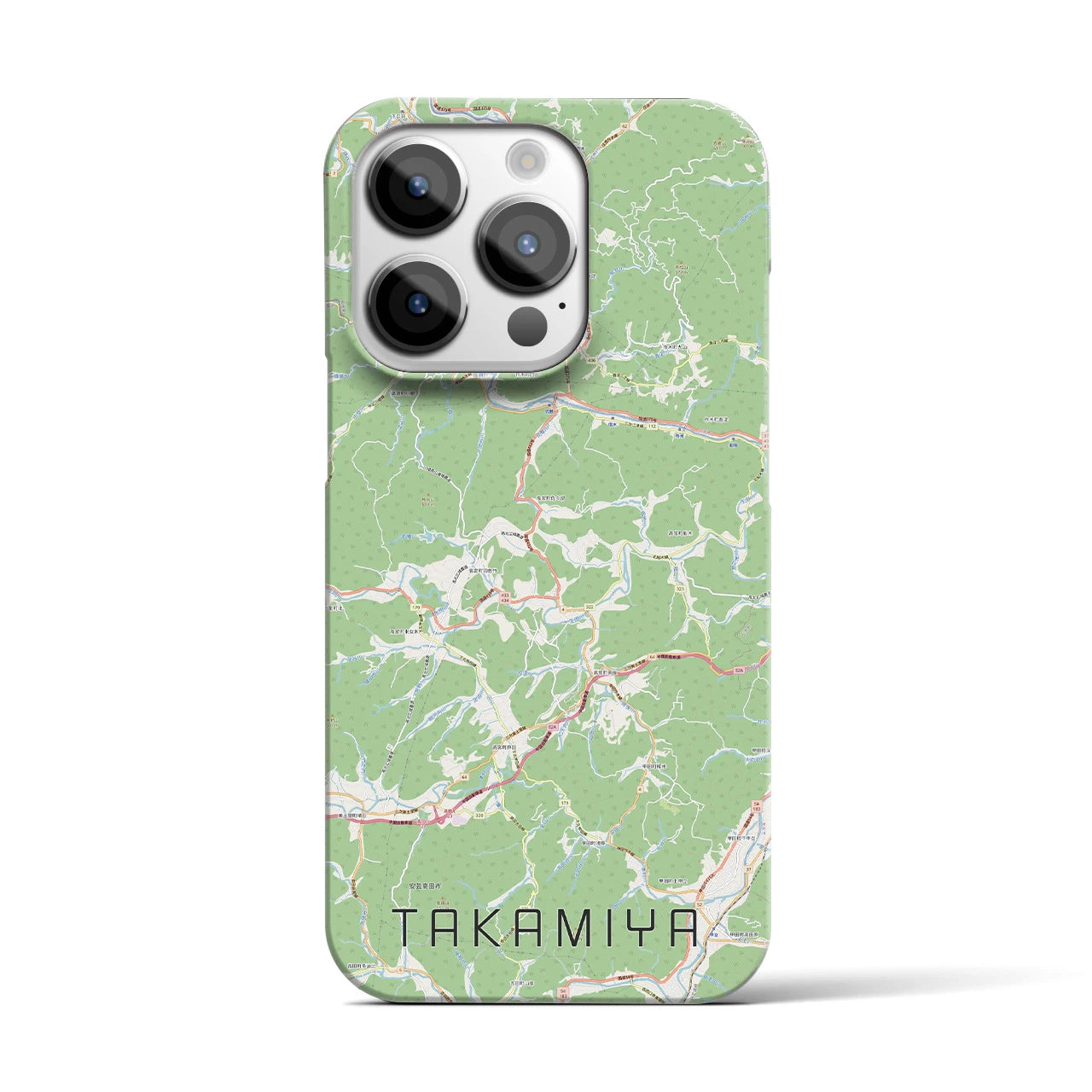 【高宮】地図柄iPhoneケース（バックカバータイプ・ナチュラル）iPhone 14 Pro 用