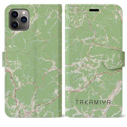 【高宮（広島県）】地図柄iPhoneケース（手帳タイプ）ナチュラル・iPhone 11 Pro Max 用