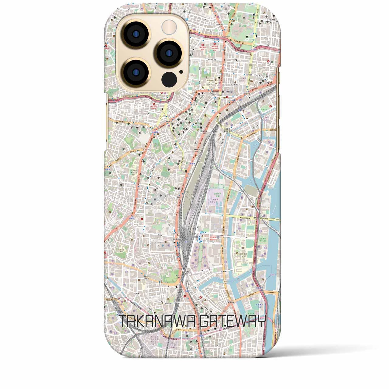 【高輪ゲートウェイ】地図柄iPhoneケース（バックカバータイプ・ナチュラル）iPhone 12 Pro Max 用
