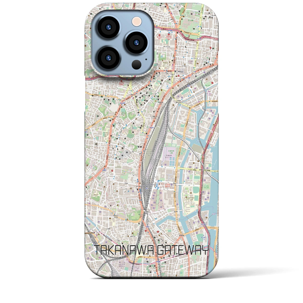 【高輪ゲートウェイ】地図柄iPhoneケース（バックカバータイプ・ナチュラル）iPhone 13 Pro Max 用