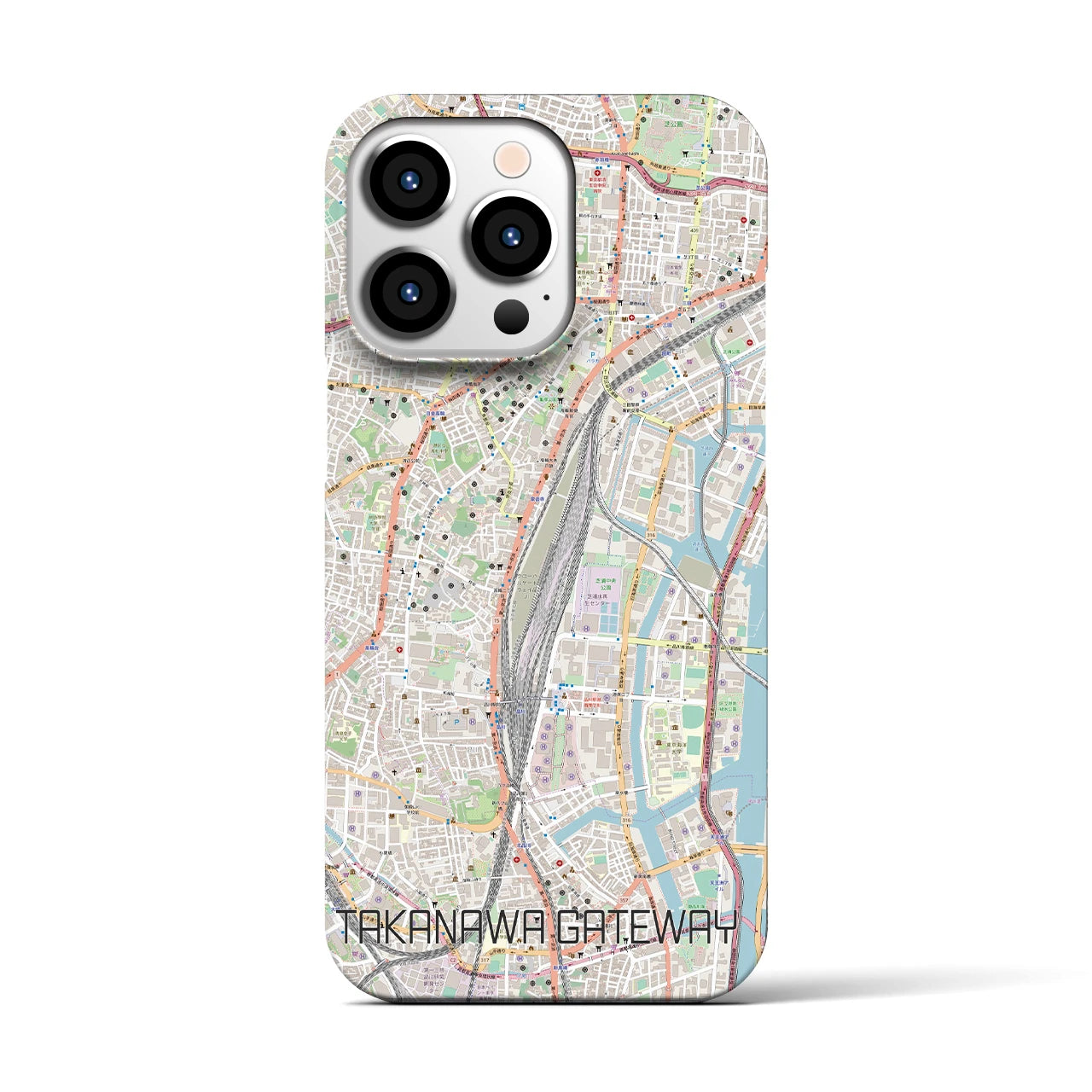 【高輪ゲートウェイ】地図柄iPhoneケース（バックカバータイプ・ナチュラル）iPhone 13 Pro 用