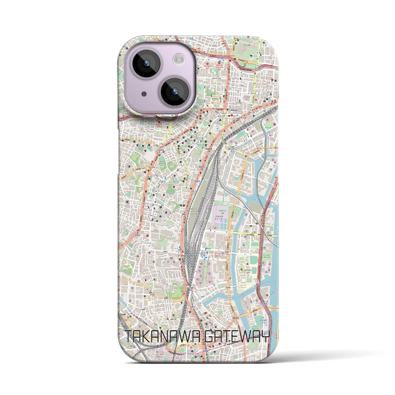 【高輪ゲートウェイ】地図柄iPhoneケース（バックカバータイプ・ナチュラル）iPhone 14 用