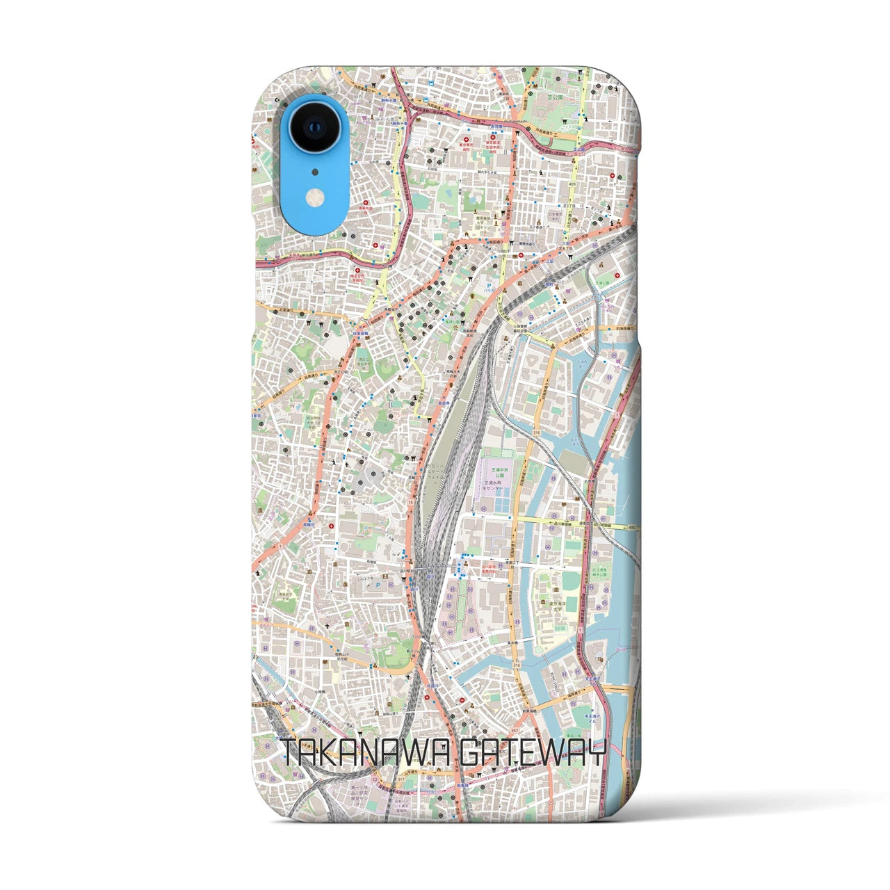 【高輪ゲートウェイ】地図柄iPhoneケース（バックカバータイプ・ナチュラル）iPhone XR 用