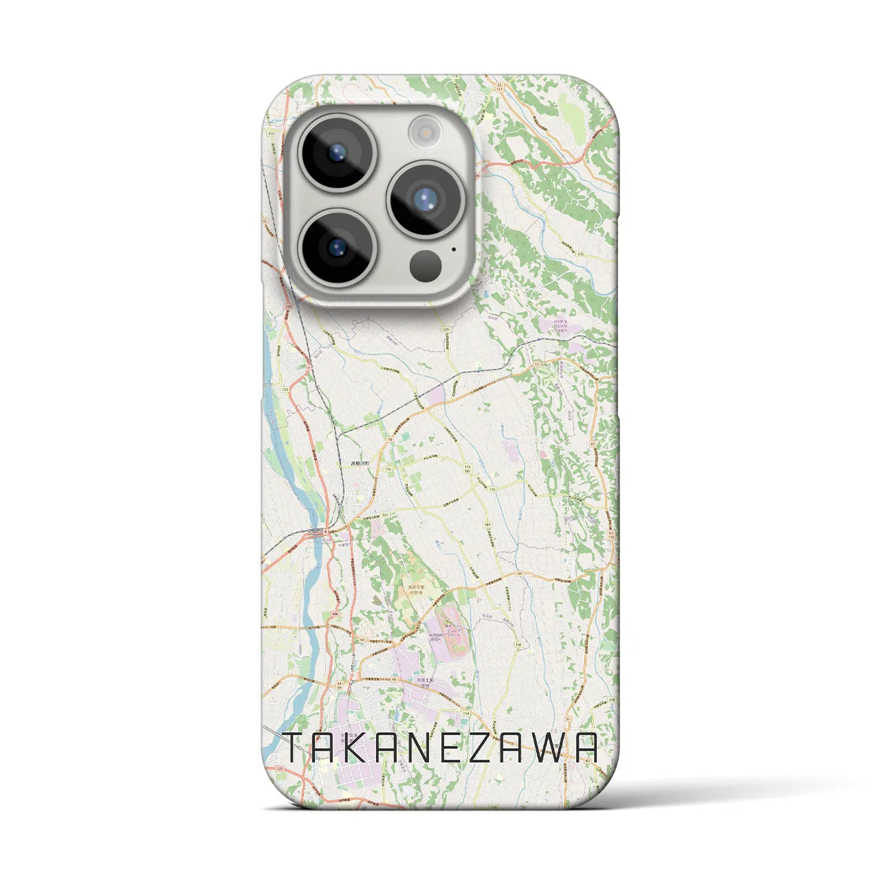 【高根沢】地図柄iPhoneケース（バックカバータイプ・ナチュラル）iPhone 15 Pro 用
