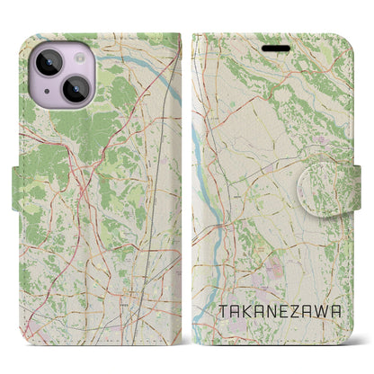 【高根沢（栃木県）】地図柄iPhoneケース（手帳タイプ）ナチュラル・iPhone 14 用