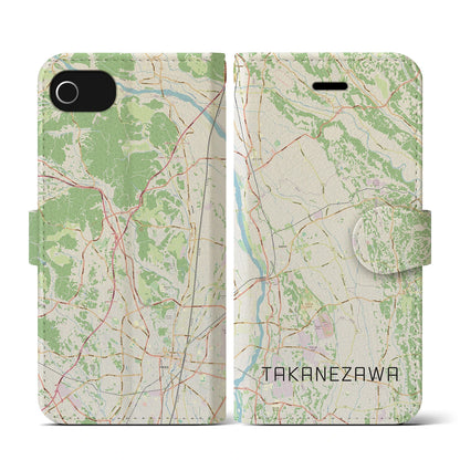 【高根沢（栃木県）】地図柄iPhoneケース（手帳タイプ）ナチュラル・iPhone SE（第3 / 第2世代） / 8 / 7 / 6s / 6 用