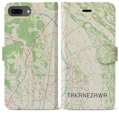 【高根沢（栃木県）】地図柄iPhoneケース（手帳タイプ）ナチュラル・iPhone 8Plus /7Plus / 6sPlus / 6Plus 用
