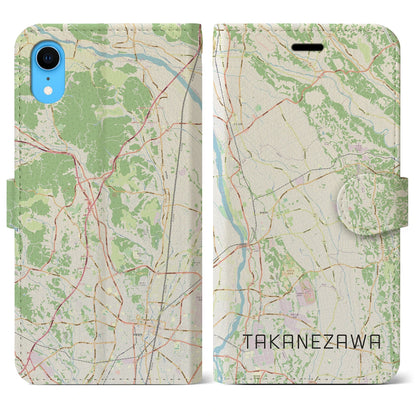 【高根沢（栃木県）】地図柄iPhoneケース（手帳タイプ）ナチュラル・iPhone XR 用