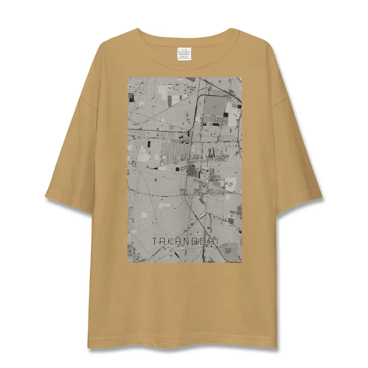【鷹の台（東京都）】地図柄ビッグシルエットTシャツ
