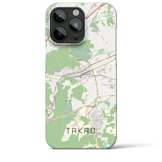 【高尾】地図柄iPhoneケース（バックカバータイプ・ナチュラル）iPhone 15 Pro Max 用