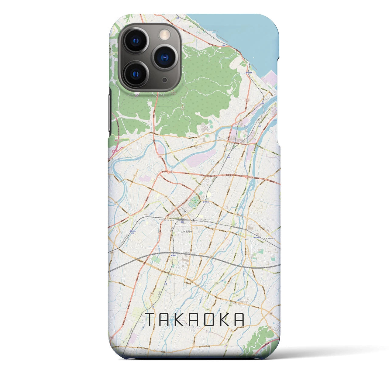 【高岡】地図柄iPhoneケース（バックカバータイプ・ナチュラル）iPhone 11 Pro Max 用