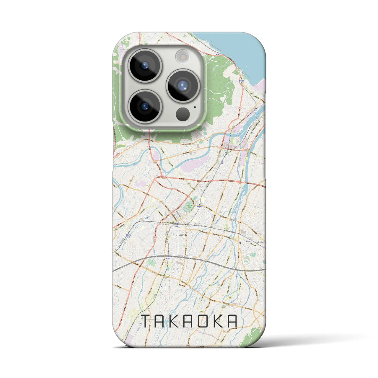 【高岡】地図柄iPhoneケース（バックカバータイプ・ナチュラル）iPhone 15 Pro 用