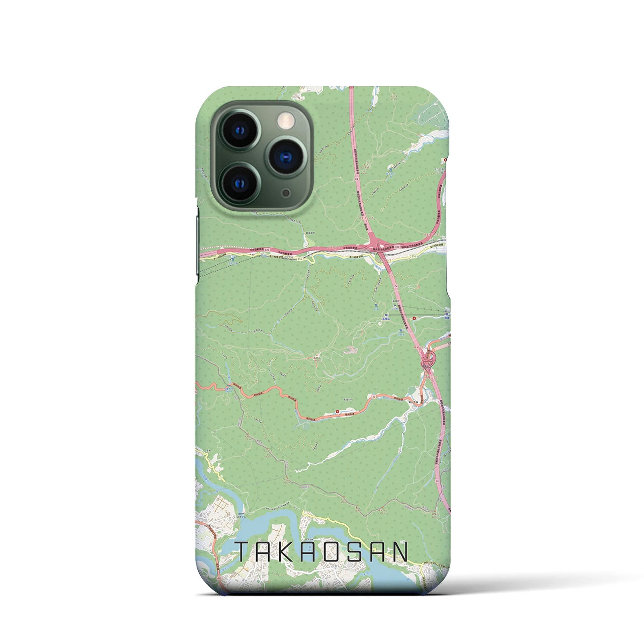 【高尾山】地図柄iPhoneケース（バックカバータイプ・ナチュラル）iPhone 11 Pro 用