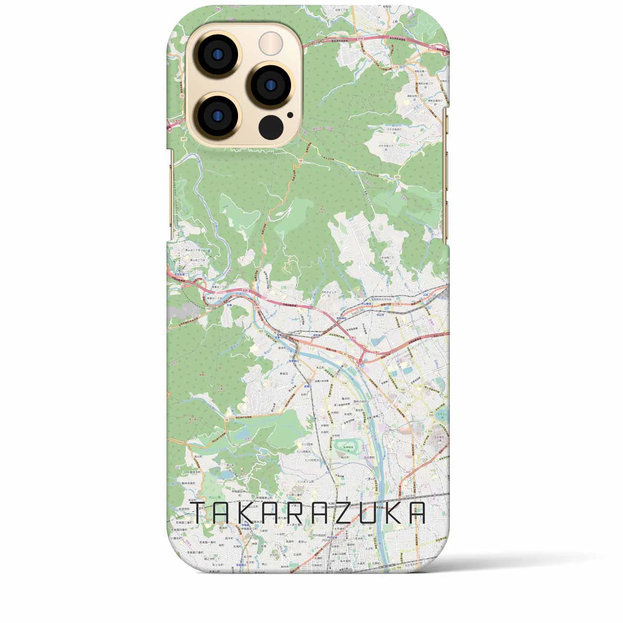 【宝塚】地図柄iPhoneケース（バックカバータイプ・ナチュラル）iPhone 12 Pro Max 用