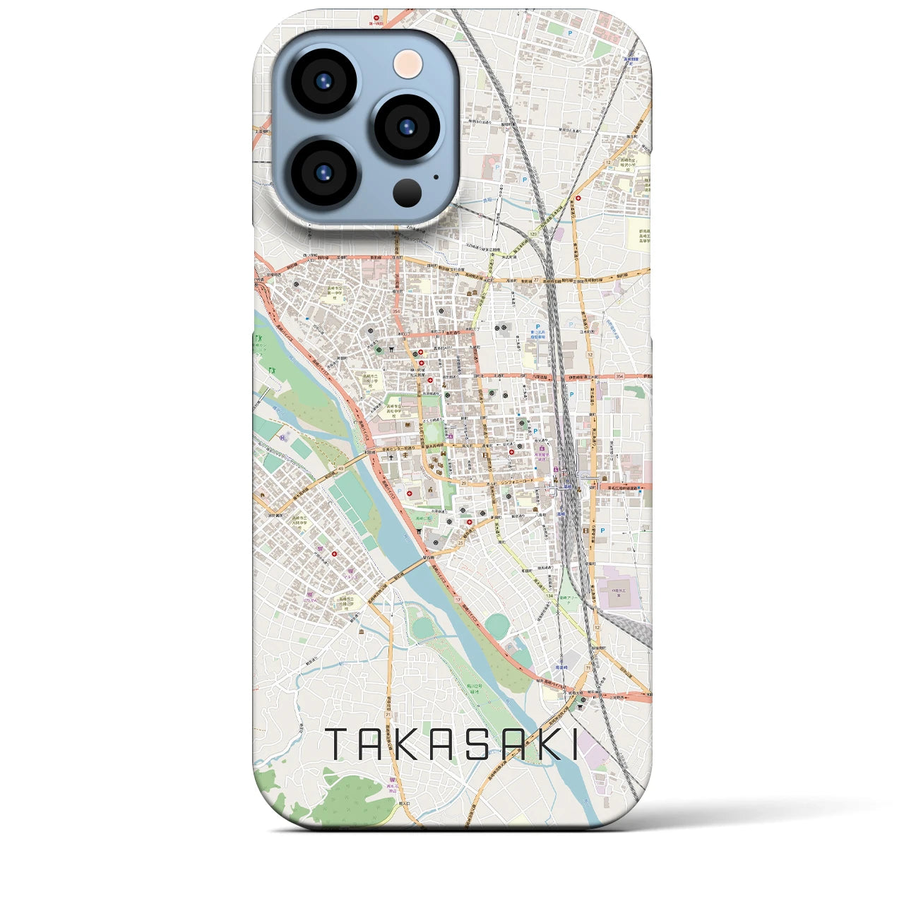 【高崎】地図柄iPhoneケース（バックカバータイプ・ナチュラル）iPhone 13 Pro Max 用