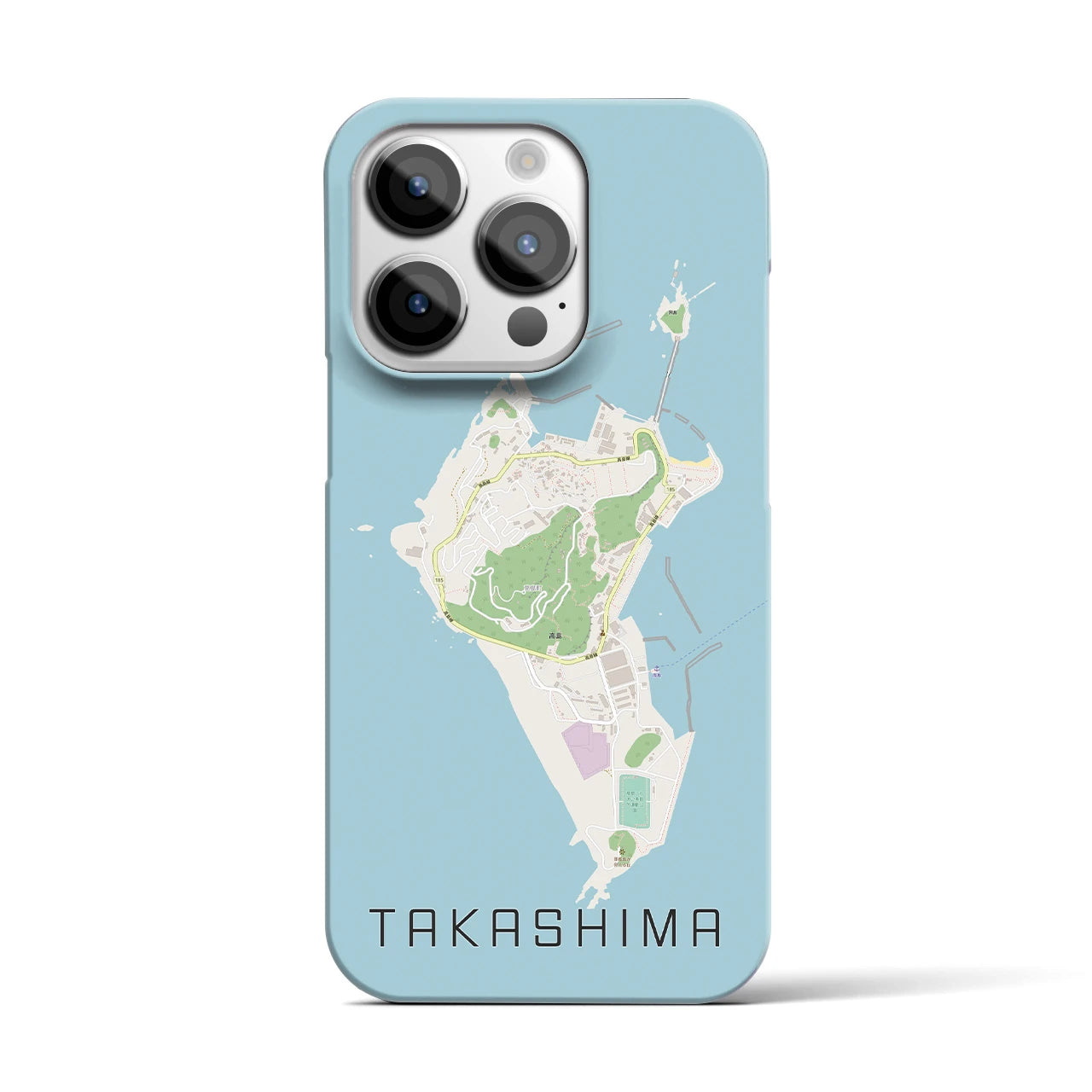 【高島（長崎県）】地図柄iPhoneケース（バックカバータイプ・ナチュラル）iPhone 14 Pro 用