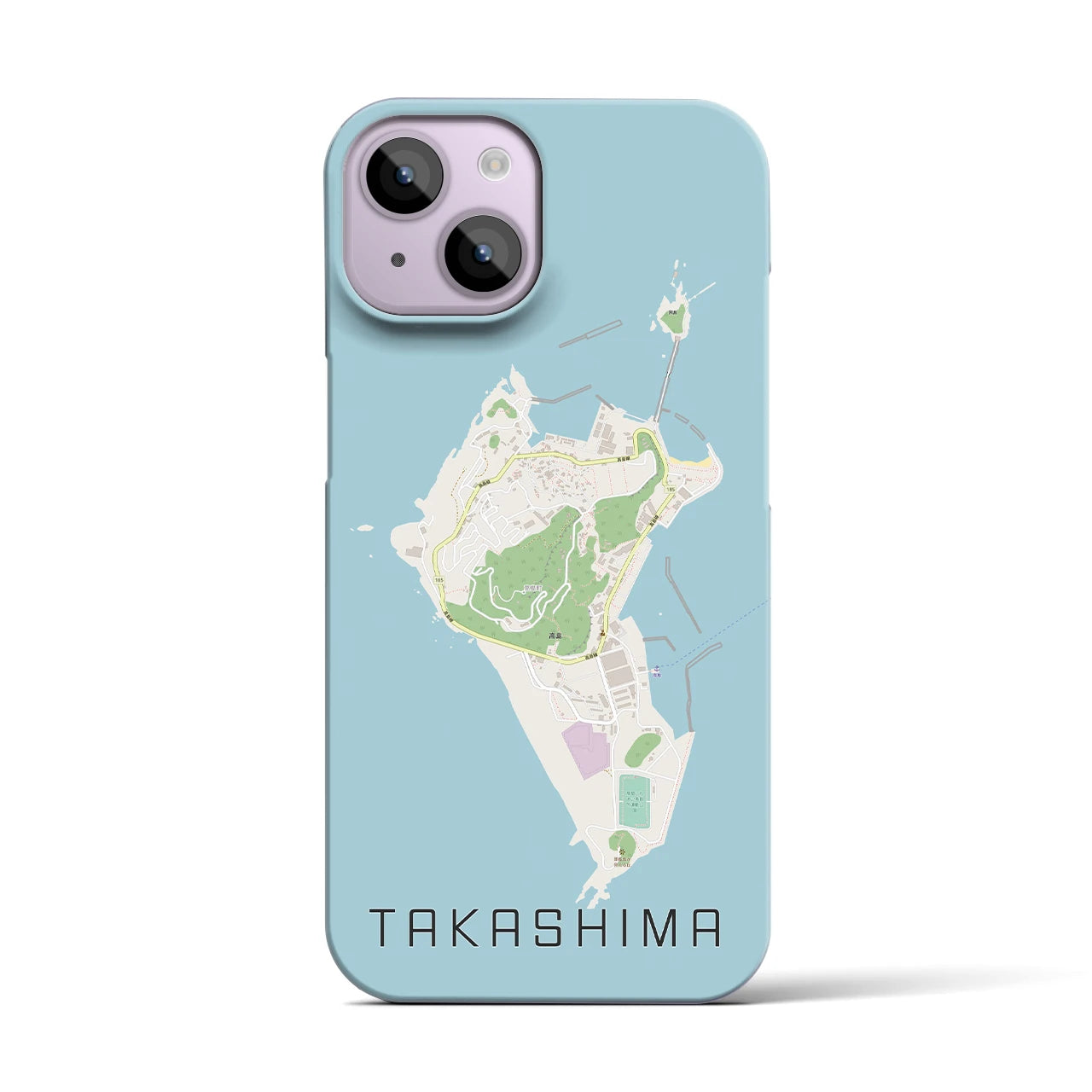 【高島（長崎県）】地図柄iPhoneケース（バックカバータイプ・ナチュラル）iPhone 14 用