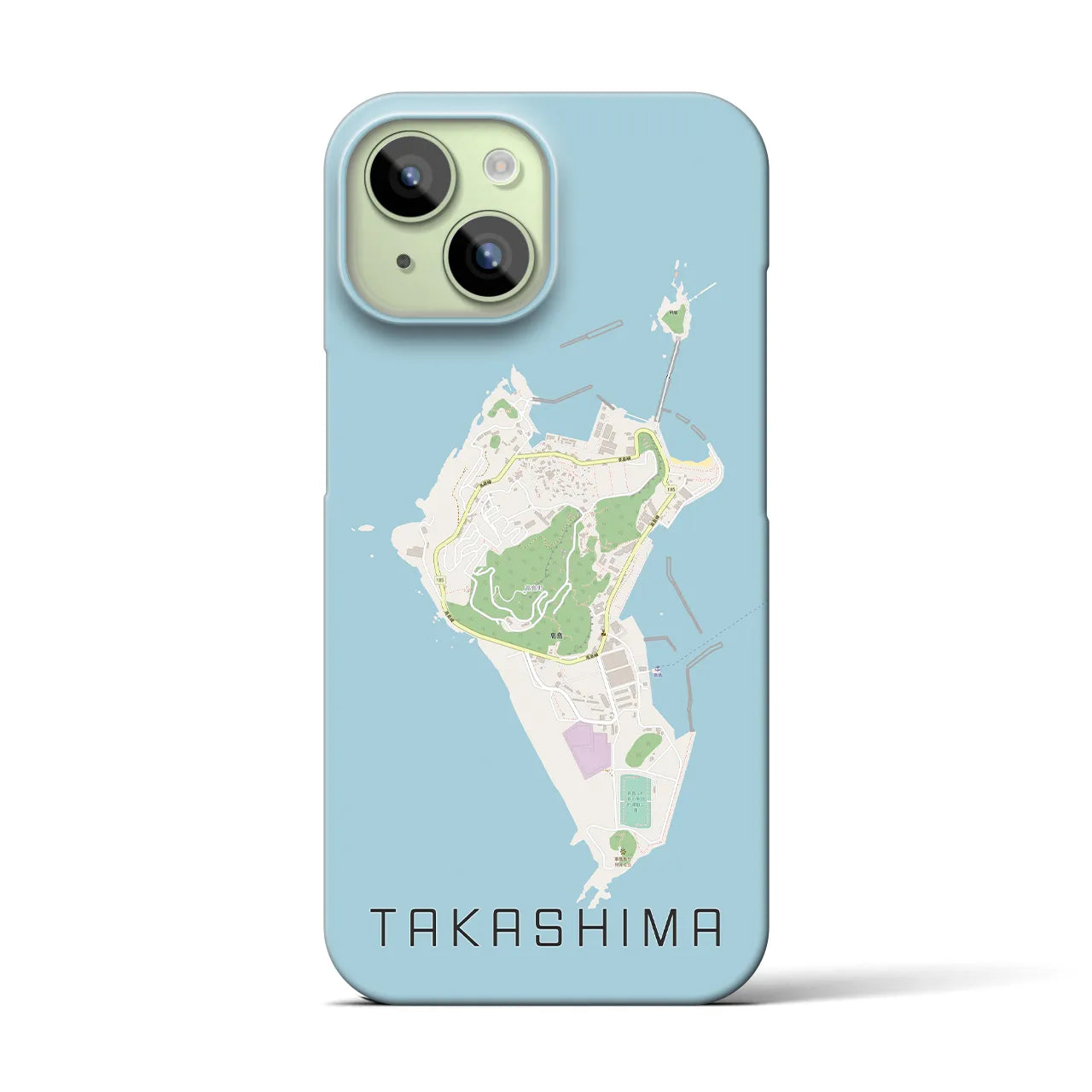 【高島（長崎県）】地図柄iPhoneケース（バックカバータイプ・ナチュラル）iPhone 15 用