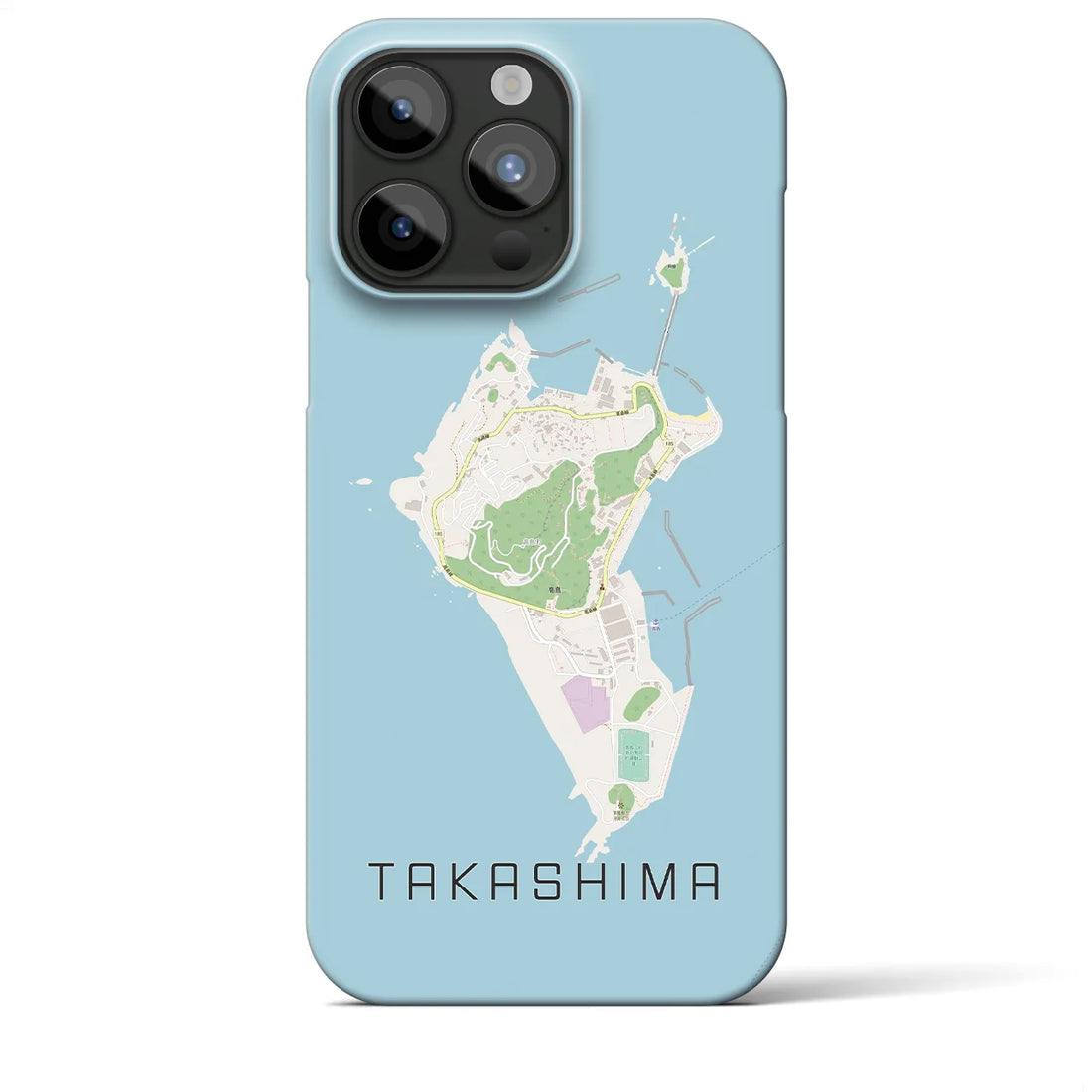 【高島（長崎県）】地図柄iPhoneケース（バックカバータイプ・ナチュラル）iPhone 15 Pro Max 用