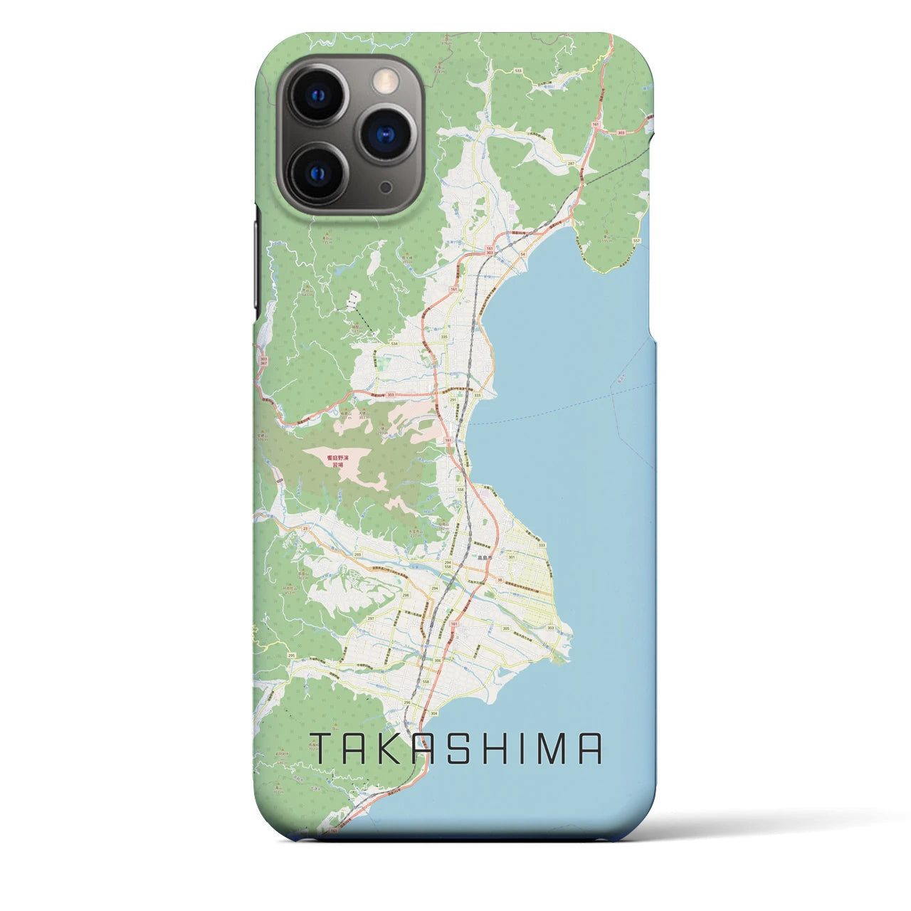 【高島】地図柄iPhoneケース（バックカバータイプ・ナチュラル）iPhone 11 Pro Max 用