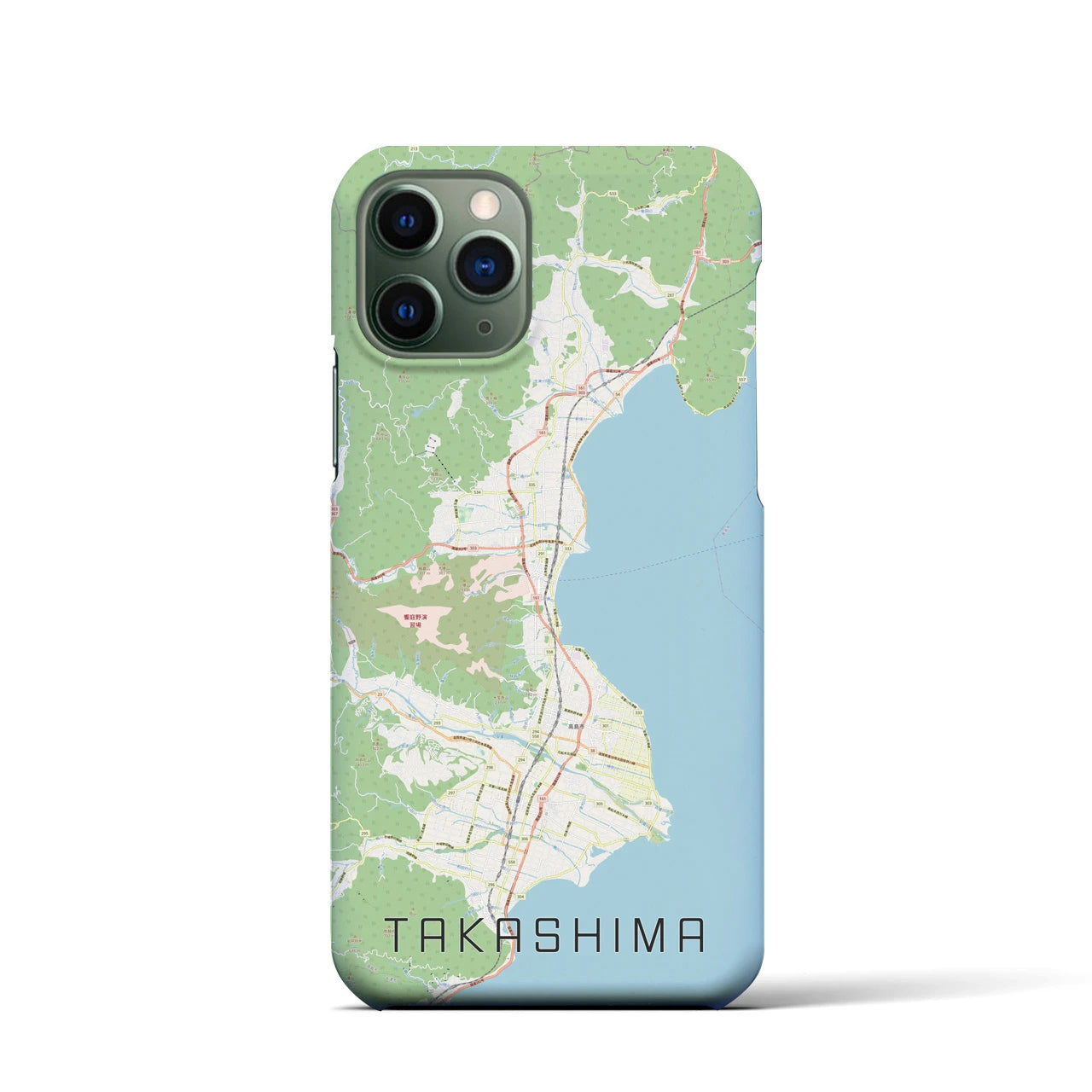【高島】地図柄iPhoneケース（バックカバータイプ・ナチュラル）iPhone 11 Pro 用