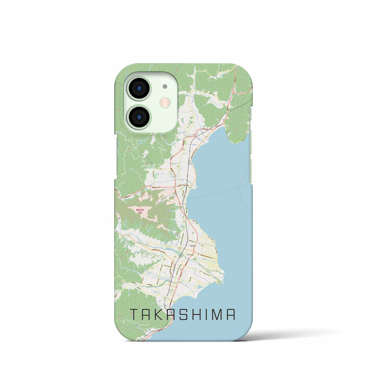【高島】地図柄iPhoneケース（バックカバータイプ・ナチュラル）iPhone 12 mini 用