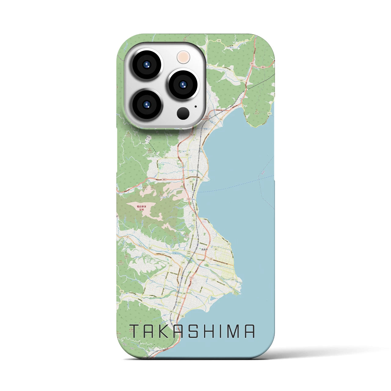 【高島】地図柄iPhoneケース（バックカバータイプ・ナチュラル）iPhone 13 Pro 用