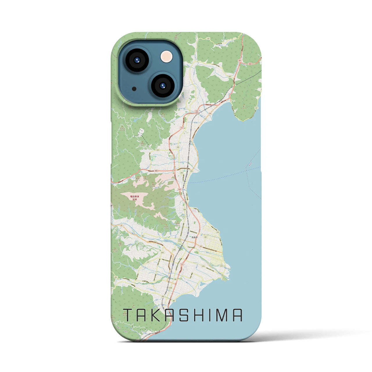【高島】地図柄iPhoneケース（バックカバータイプ・ナチュラル）iPhone 13 用